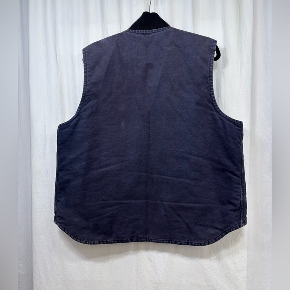 Vintage Carhartt Vest Mens Size Large V52 MDT Navy Blue Faded Zip Up RARE - Picture 6 of 16